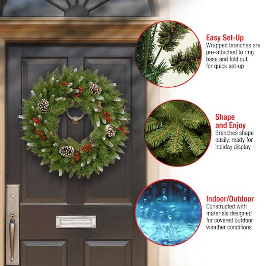 24" Frosted Berry Wreath